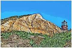 Aquinnah Lighthouse on Martha's Vineyard - Digital Painting